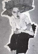 Egon Schiele Mischievous woman oil painting
